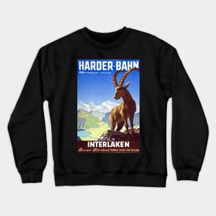 Interlaken,Switzerland,Ski Travel Poster Crewneck Sweatshirt